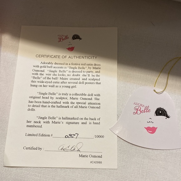 Marie Osmond large porceline doll. Jingle Belle - Picture 5 of 9